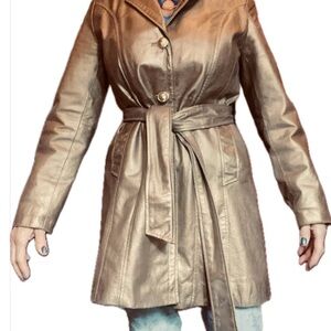 Metrostyle Shimmering Gold Trench Coat